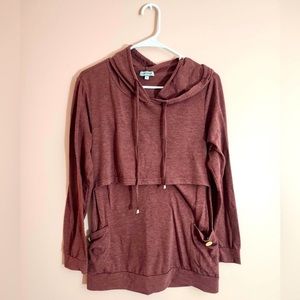 Nursing hoodie with easy access for breastfeeding, fits like a small-medium.